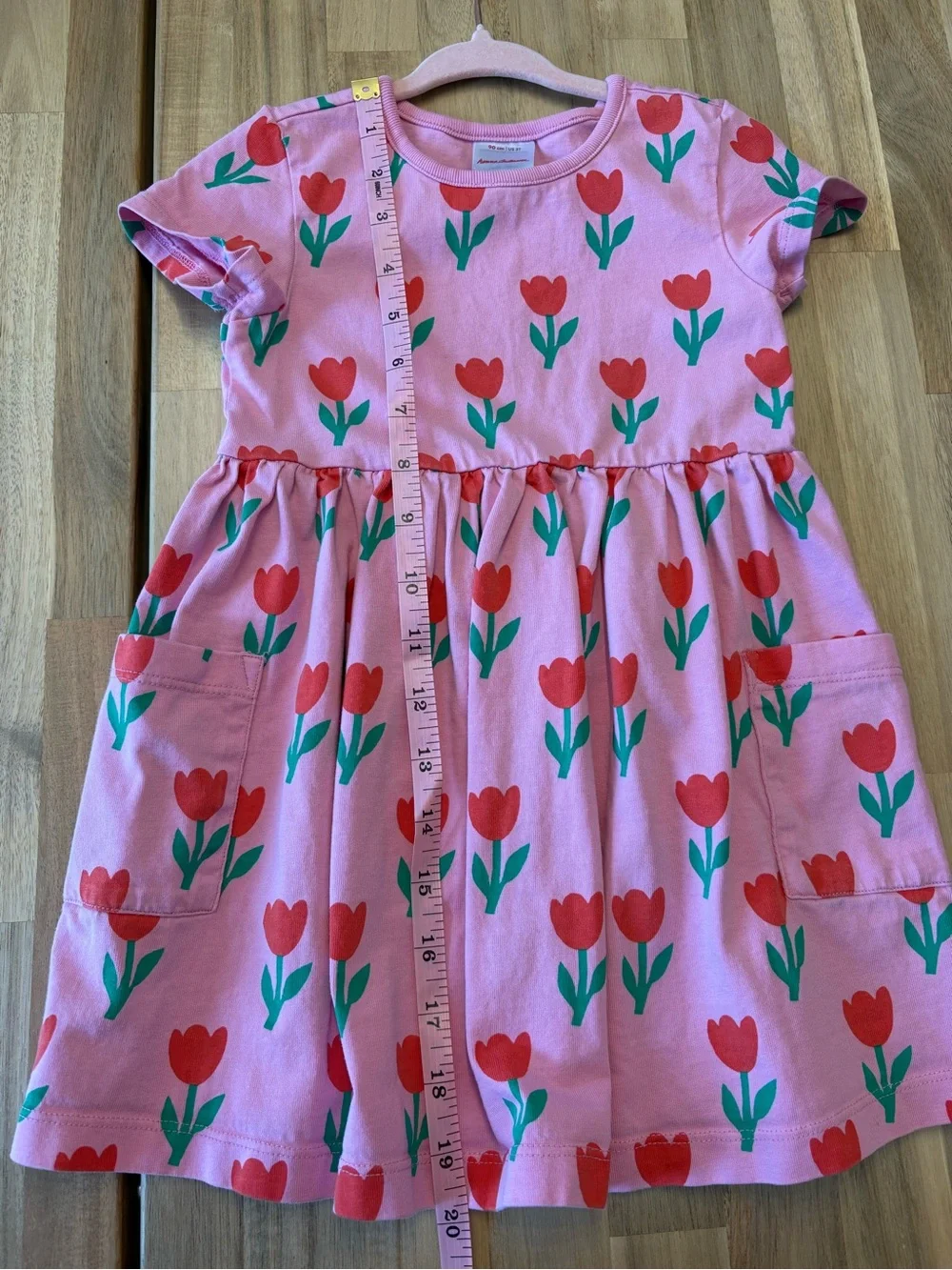 Hanna Andersson Toddler Playground Dress with Pockets Red Tulip Print Cotton 3T